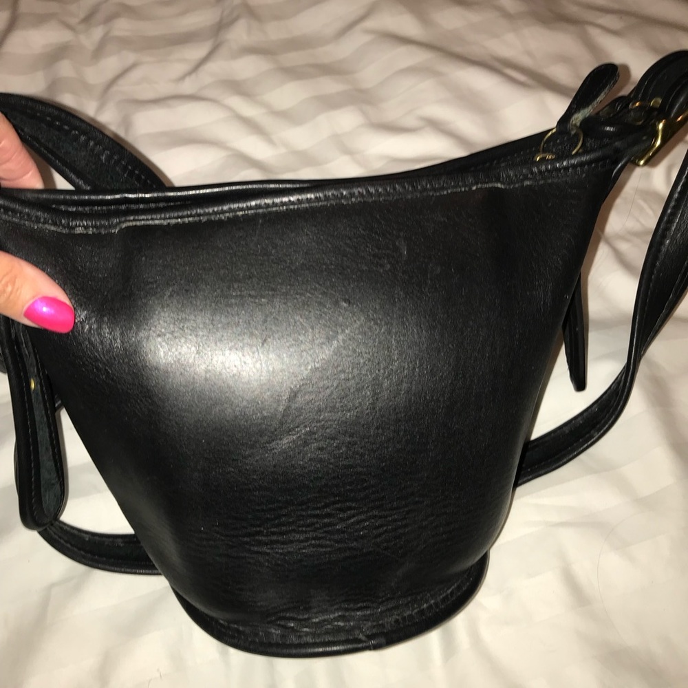 Vintage Coach bucket bag, black